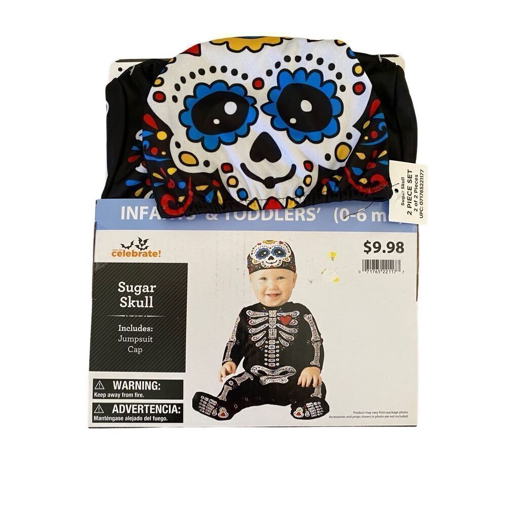 Nwt Sugar Skull Infant 0 to 6 Months Halloween Costume Baby Gothic